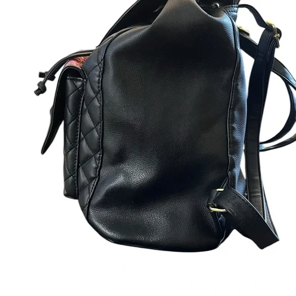 Betsey Johnson Quilted Cat Face Backpack Y2K Kawaii Coquette Glitter Rainbow Bag - Picture 8 of 16